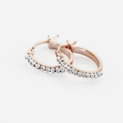 Créoles Sandrine Or Rose Strass