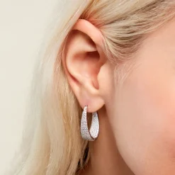 Créoles Soazig Argent Blanc Oxyde De Zirconium