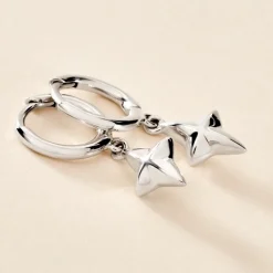 Créoles Spell Argent Blanc