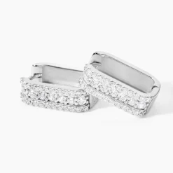 Créoles Vaya Argent Blanc Oxyde De Zirconium
