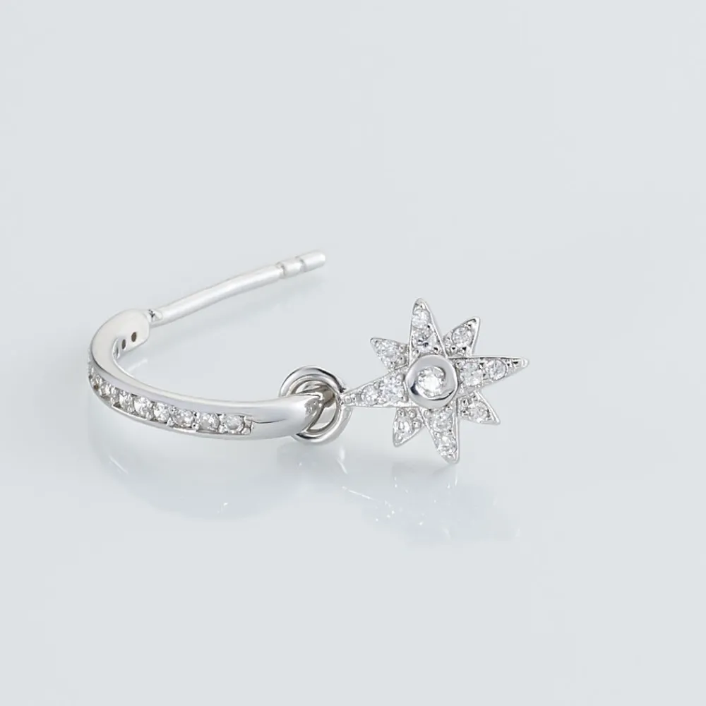 Créole Unitaire Ancelin Rondes Argent Blanc Oxyde De Zirconium|Marc Orian Hot