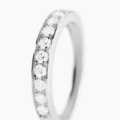 Demi-alliance Or Blanc Valentine Diamants Synthetique|Marc Orian Discount