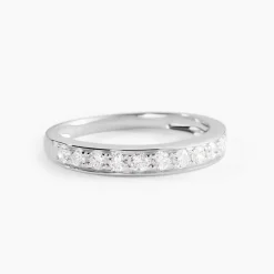 Demi-alliance Or Blanc Valentine Diamants Synthetique|Marc Orian Discount