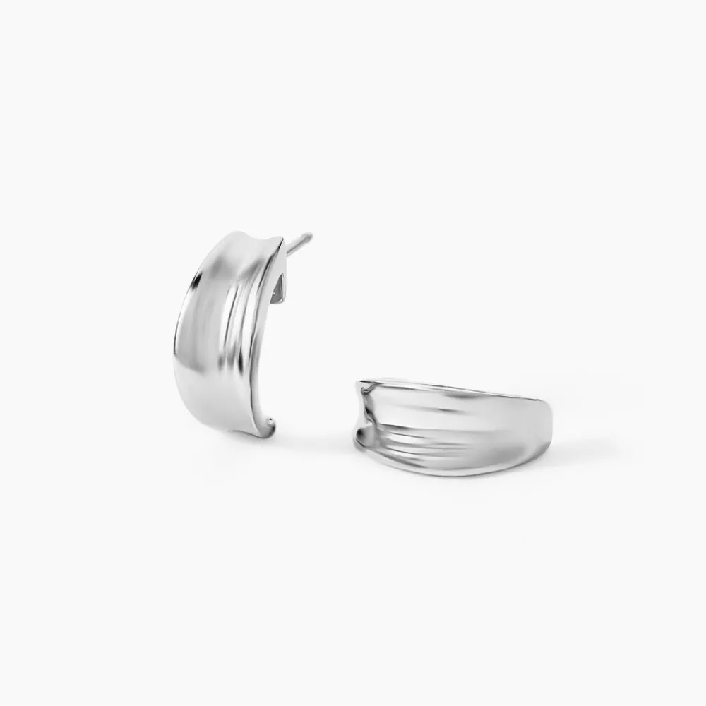 Demi Créoles Anne-christelleae Argent Blanc|Marc Orian Outlet