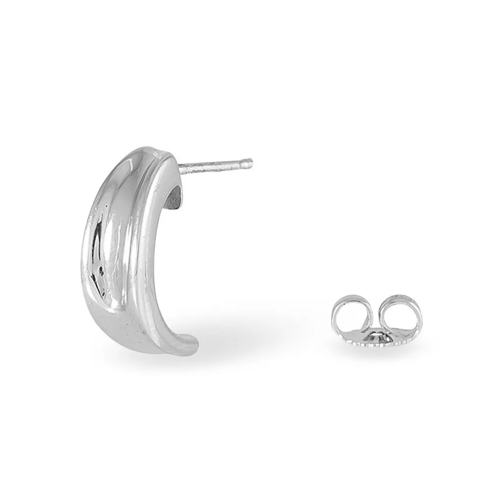 Demi Créoles Anne-christelleae Argent Blanc|Marc Orian Outlet