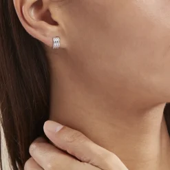 Demi Créoles Or Blanc Jacobea Oxyde De Zirconium|Marc Orian Outlet