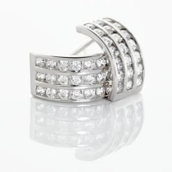 Demi Créoles Or Blanc Jacobea Oxyde De Zirconium|Marc Orian Outlet