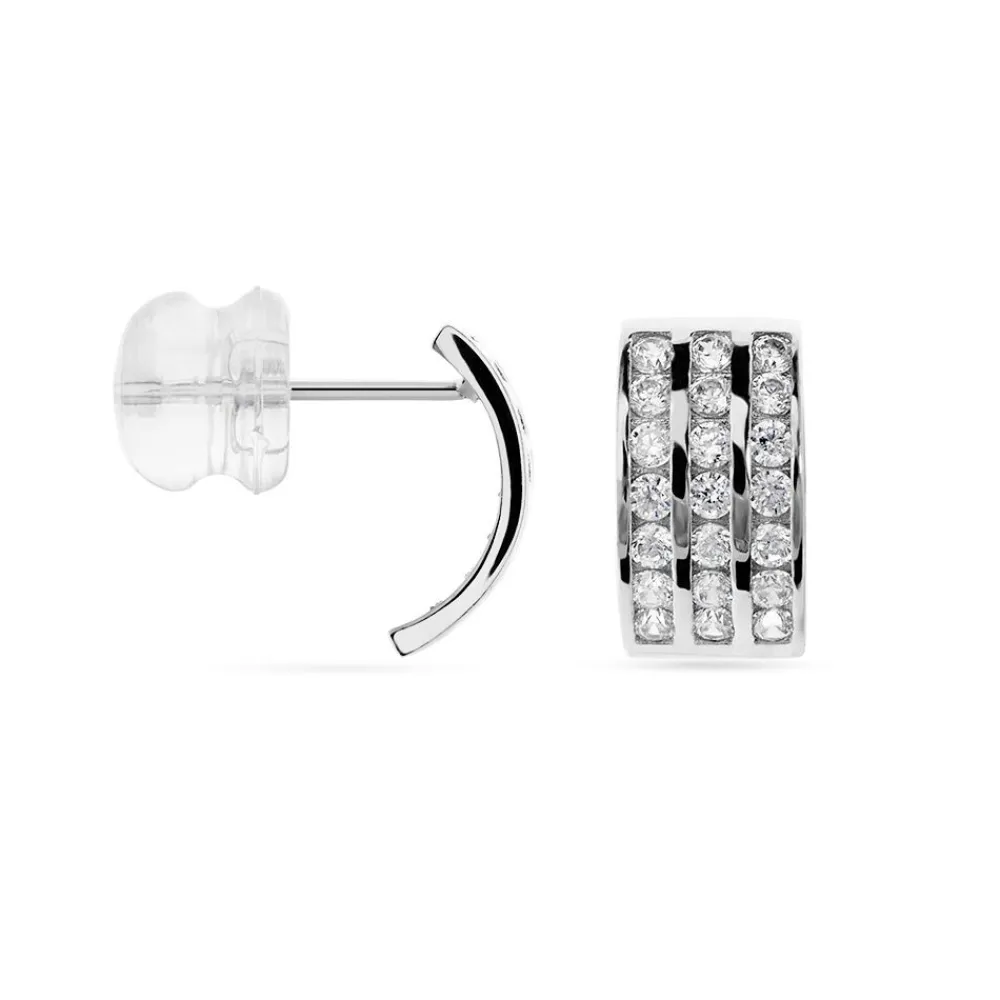 Demi Créoles Or Blanc Jacobea Oxyde De Zirconium|Marc Orian Outlet