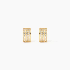 Demi Créoles Or Jaune Jacobea Oxyde De Zirconium|Marc Orian Online