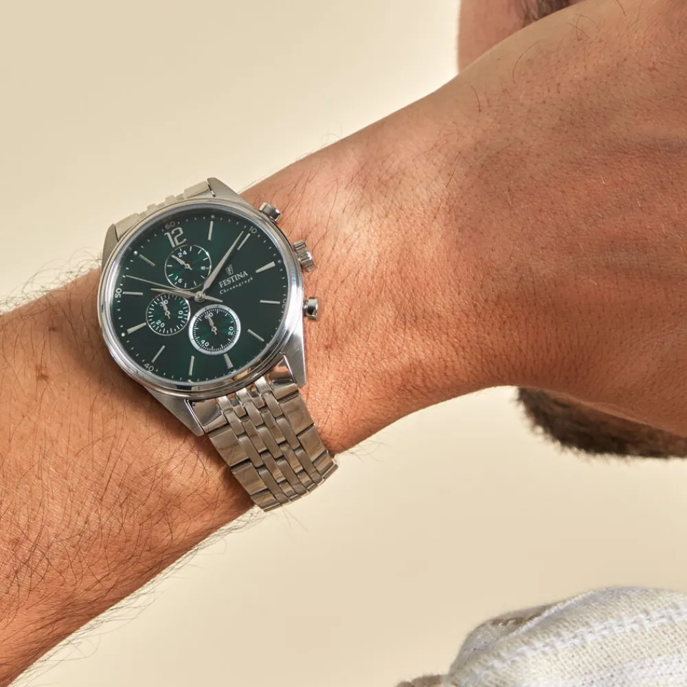 Montre Timeless Chronograph Vert|FESTINA Discount