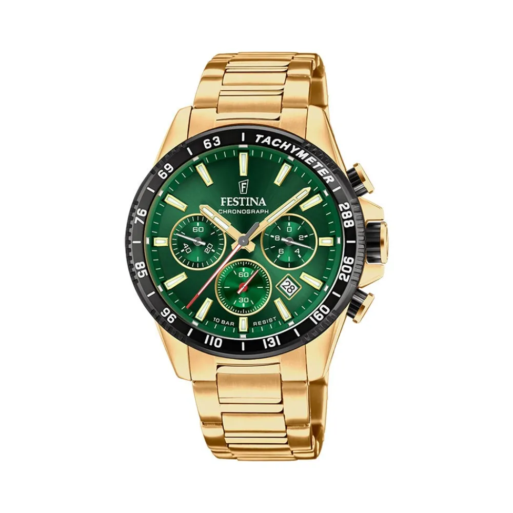 Montre Timeless Chrono 45-2 Vert|FESTINA Outlet
