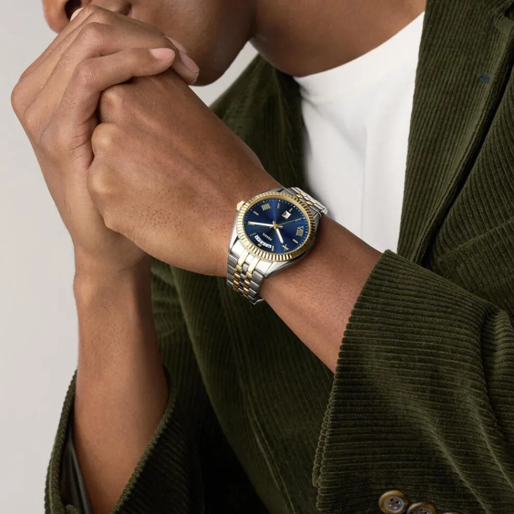 Montre Campbell Bleu|FOSSIL Discount