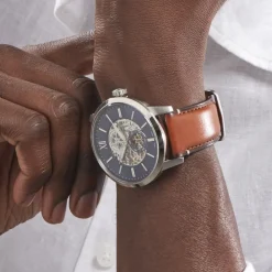 Montre Townsman Auto Bleu|FOSSIL Outlet