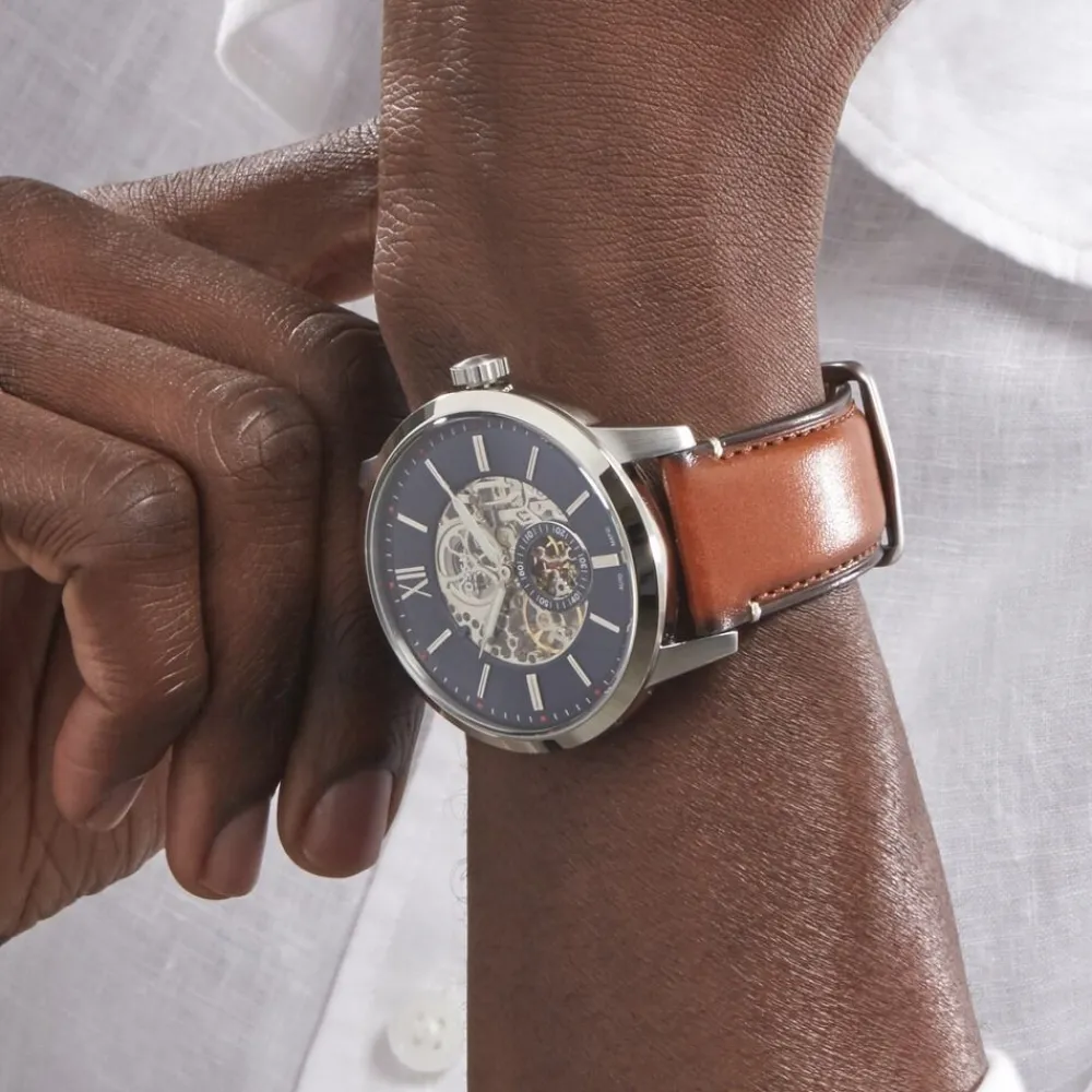 Montre Townsman Auto Bleu|FOSSIL Outlet