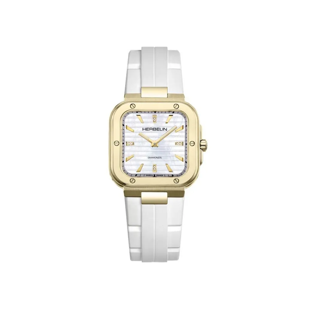 Montre Cap Camarat Square Nacre Blanche|HERBELIN New