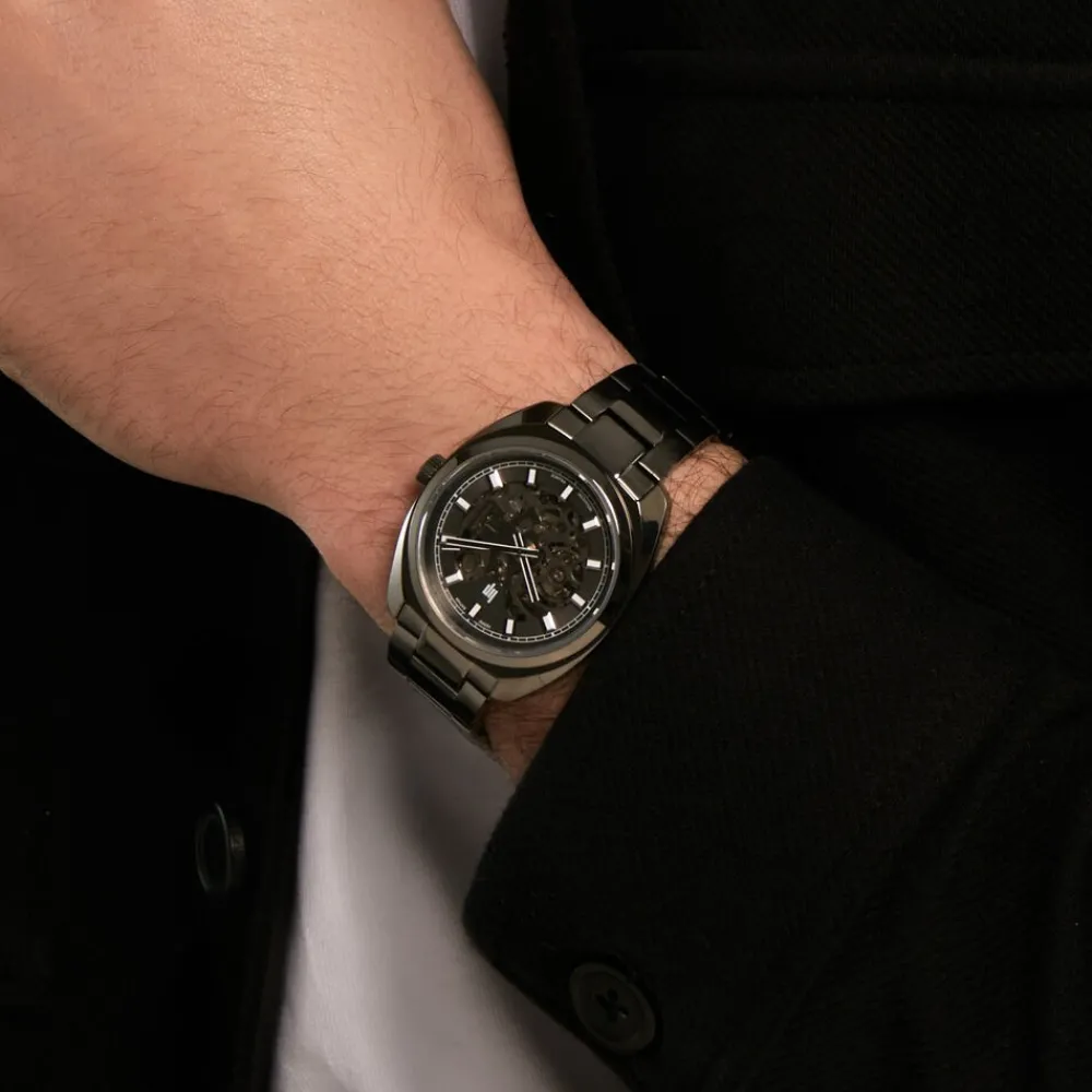 Montre General De Gaulle Auto Squelette Gris|LIP Discount