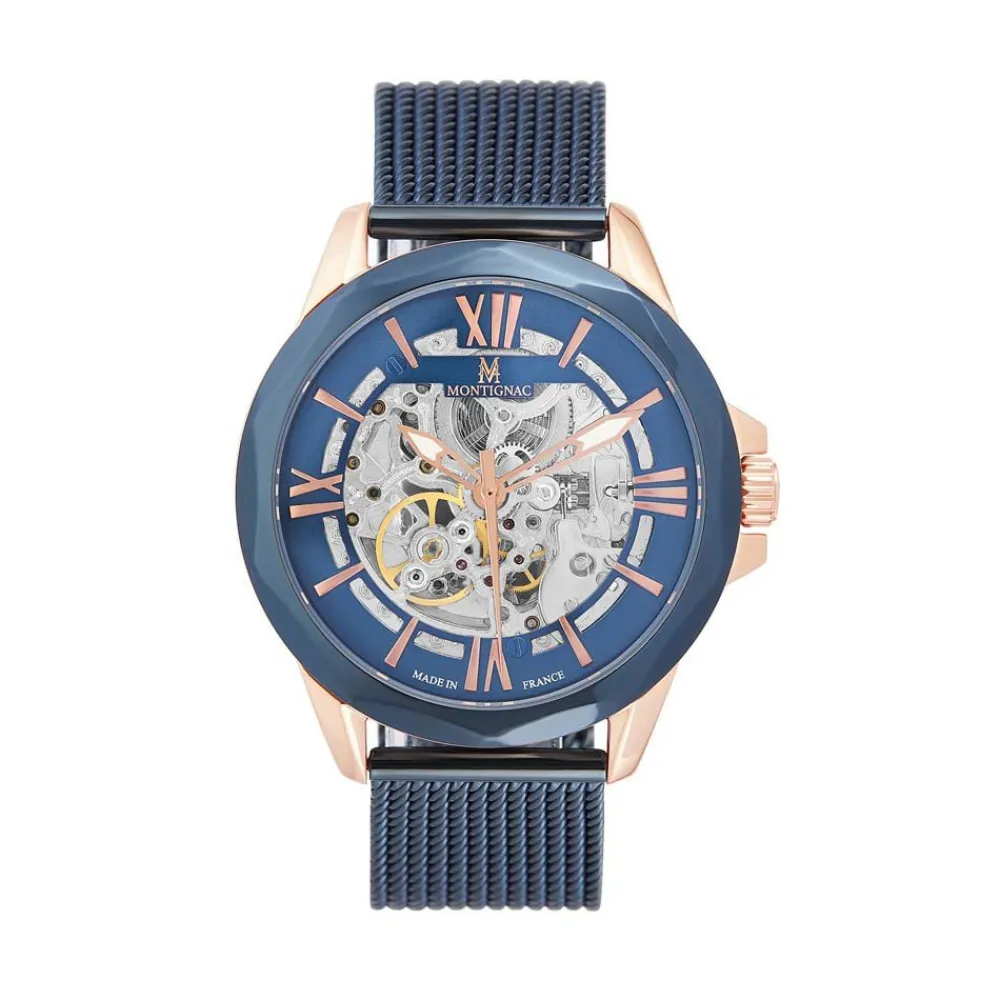 Montre Round Automatique Bleu|MONTIGNAC Hot