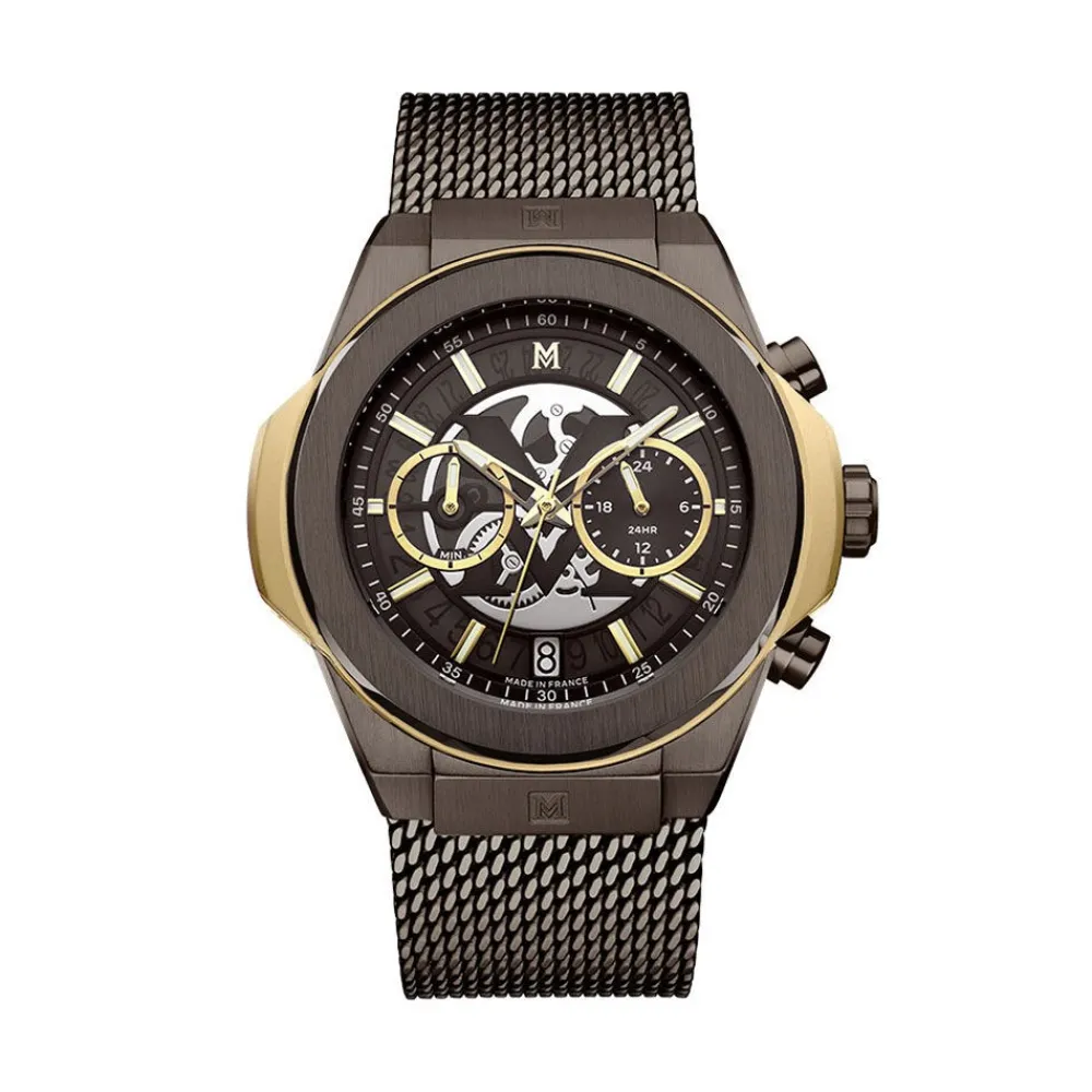 Montre Round Chrono Marron|MONTIGNAC