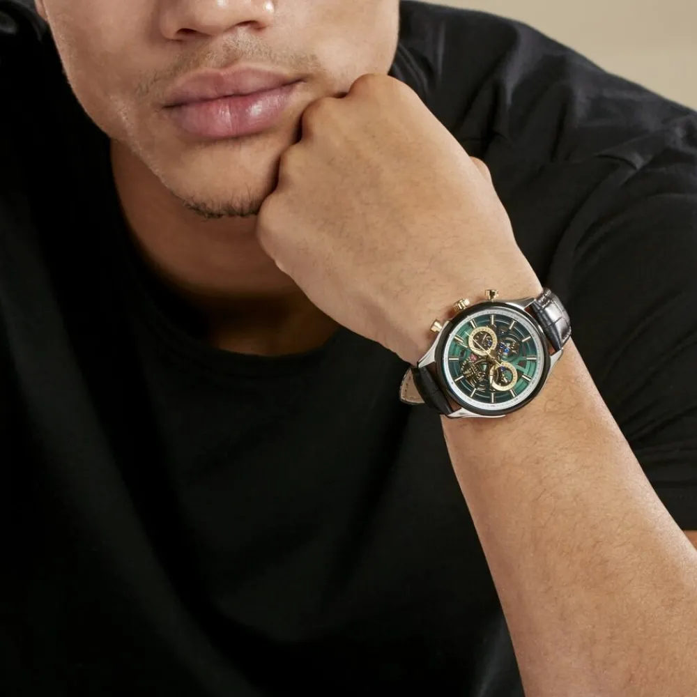 Montre Round Chrono Vert|MONTIGNAC Clearance