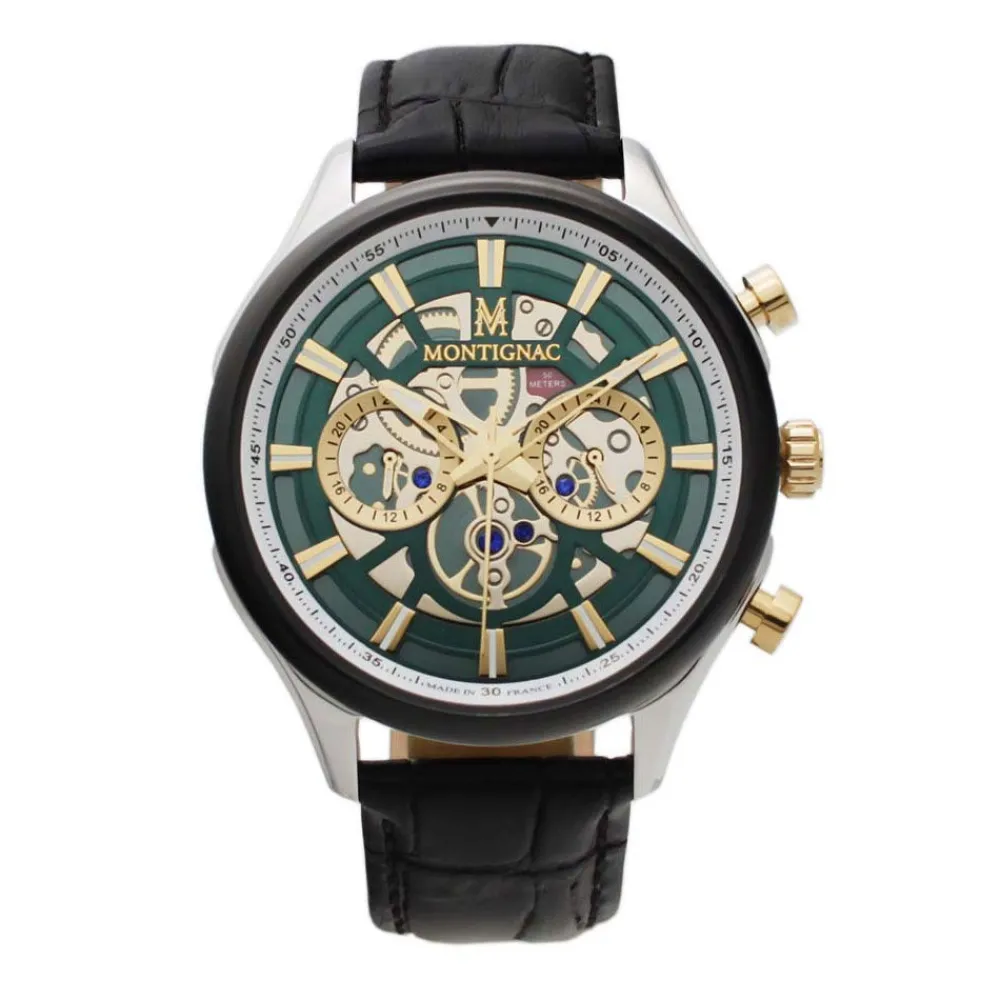 Montre Round Chrono Vert|MONTIGNAC Clearance