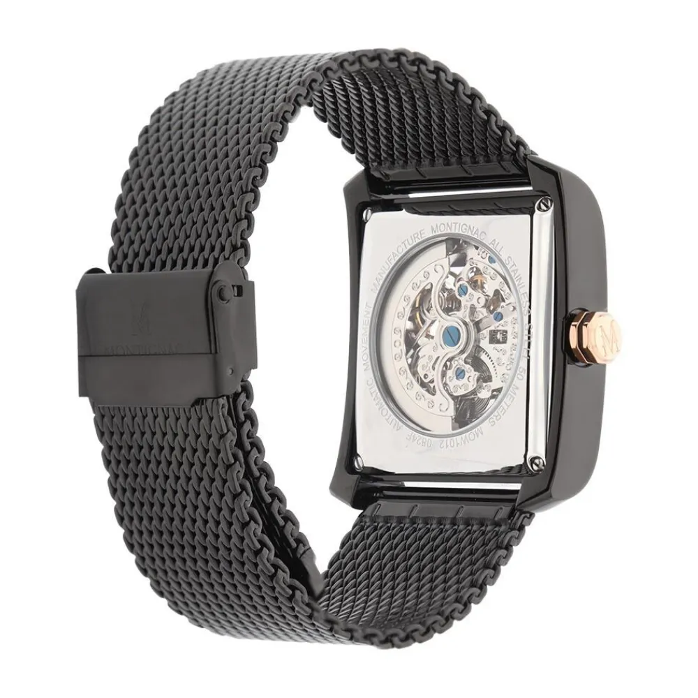 Montre Square Automatique Noir|MONTIGNAC Outlet