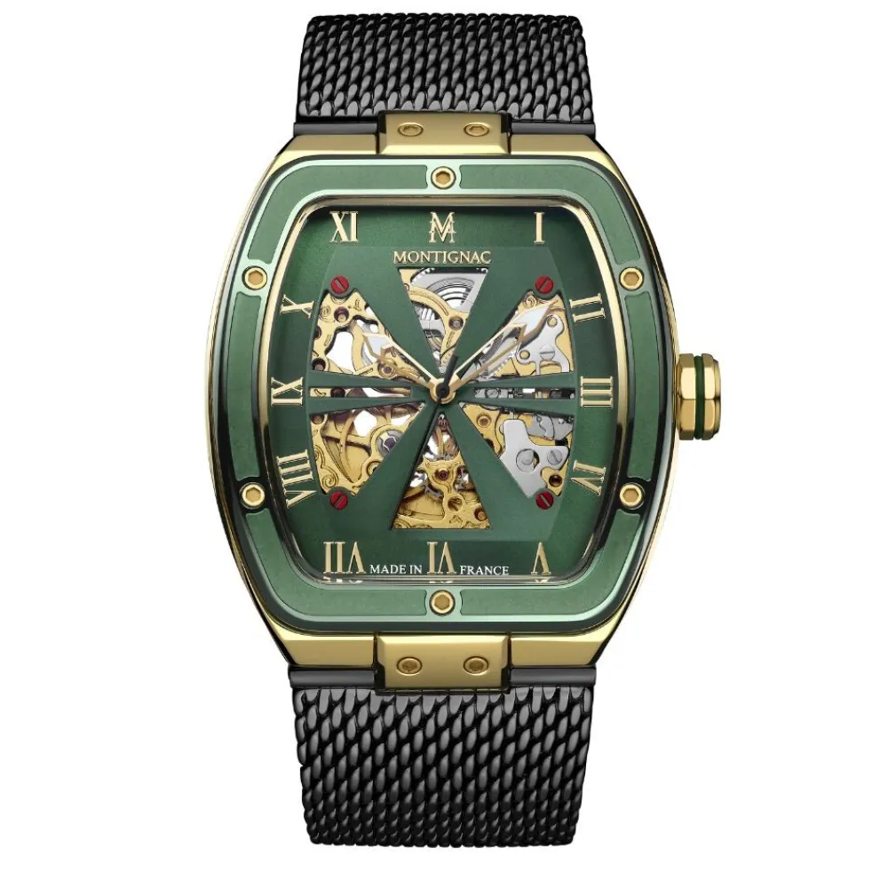 Montre Tonneau Automatique Vert|MONTIGNAC