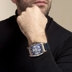 Montre Tonneau Automatique Bleu|MONTIGNAC