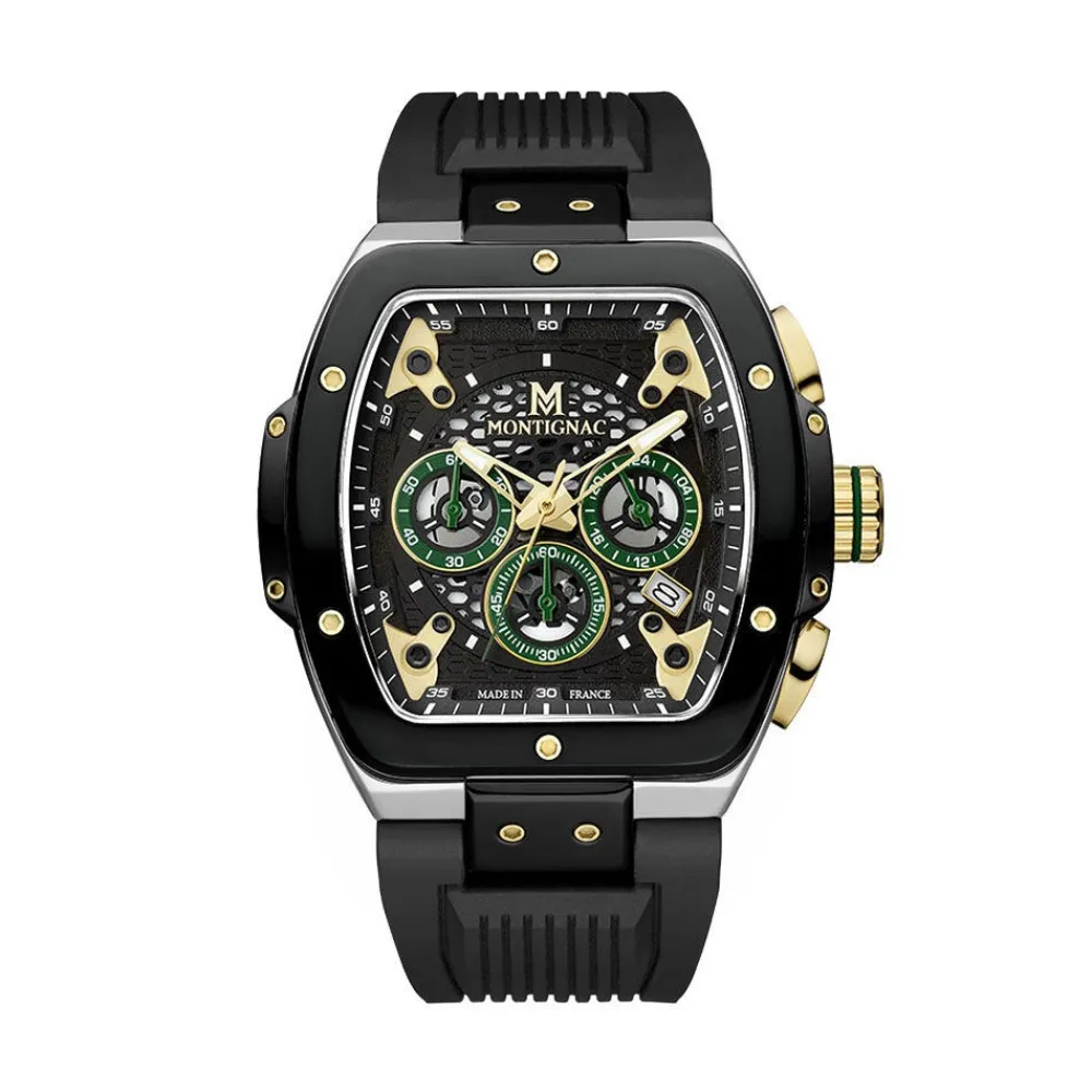 Montre Tonneau Chrono Noir|MONTIGNAC Sale