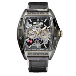 Montre Tonneau Noir|MONTIGNAC New