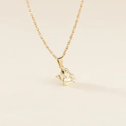 Pendentif Abelone Ange Penseur Or Jaune