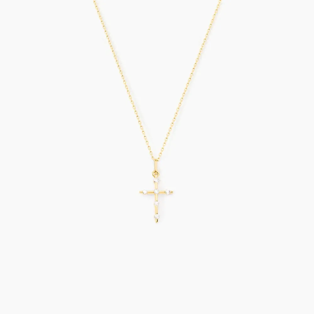 Pendentif Ageda Croix Or Jaune Oxyde De Zirconium|Marc Orian Best