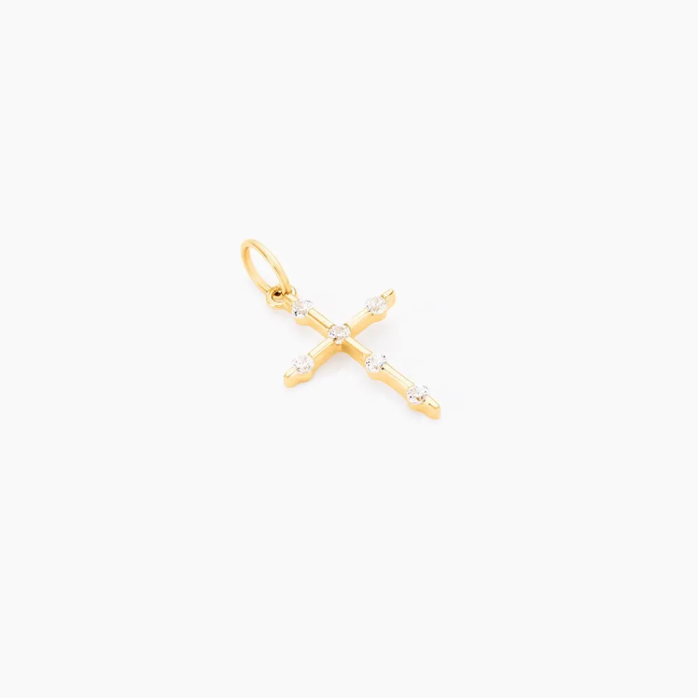 Pendentif Ageda Croix Or Jaune Oxyde De Zirconium|Marc Orian Best
