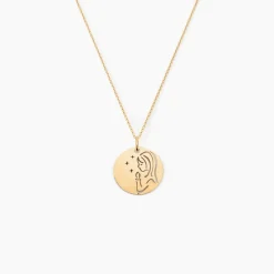 Pendentif Amarante Vierge Rond Or Jaune