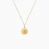 Pendentif Ange Rond Cisele Or Jaune