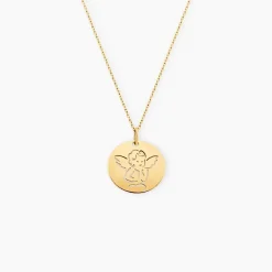 Pendentif Ange Rond Or Jaune