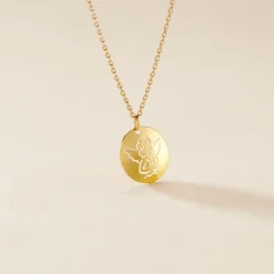 Pendentif Ange Rond Or Jaune