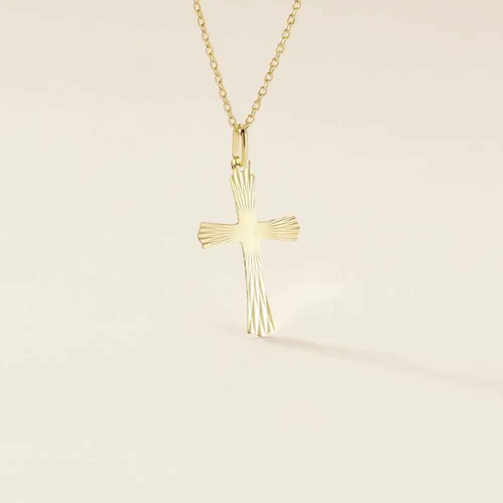 Pendentif Benny Croix Ciselee Or Jaune|Marc Orian