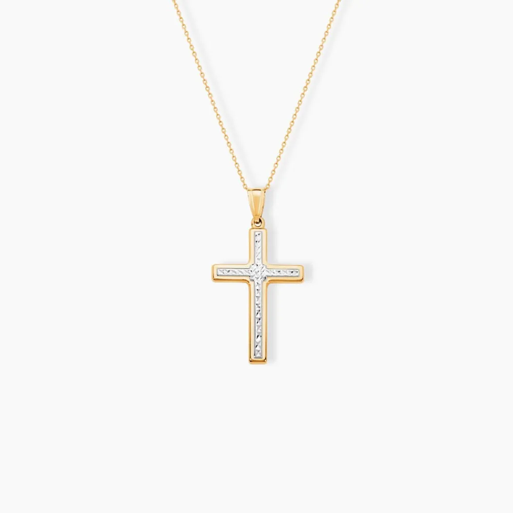 Pendentif Benny Croix Ciselee Or Bicolore|Marc Orian Outlet