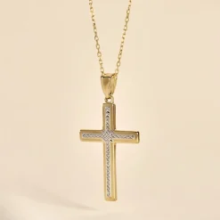 Pendentif Benny Croix Ciselee Or Bicolore|Marc Orian Outlet