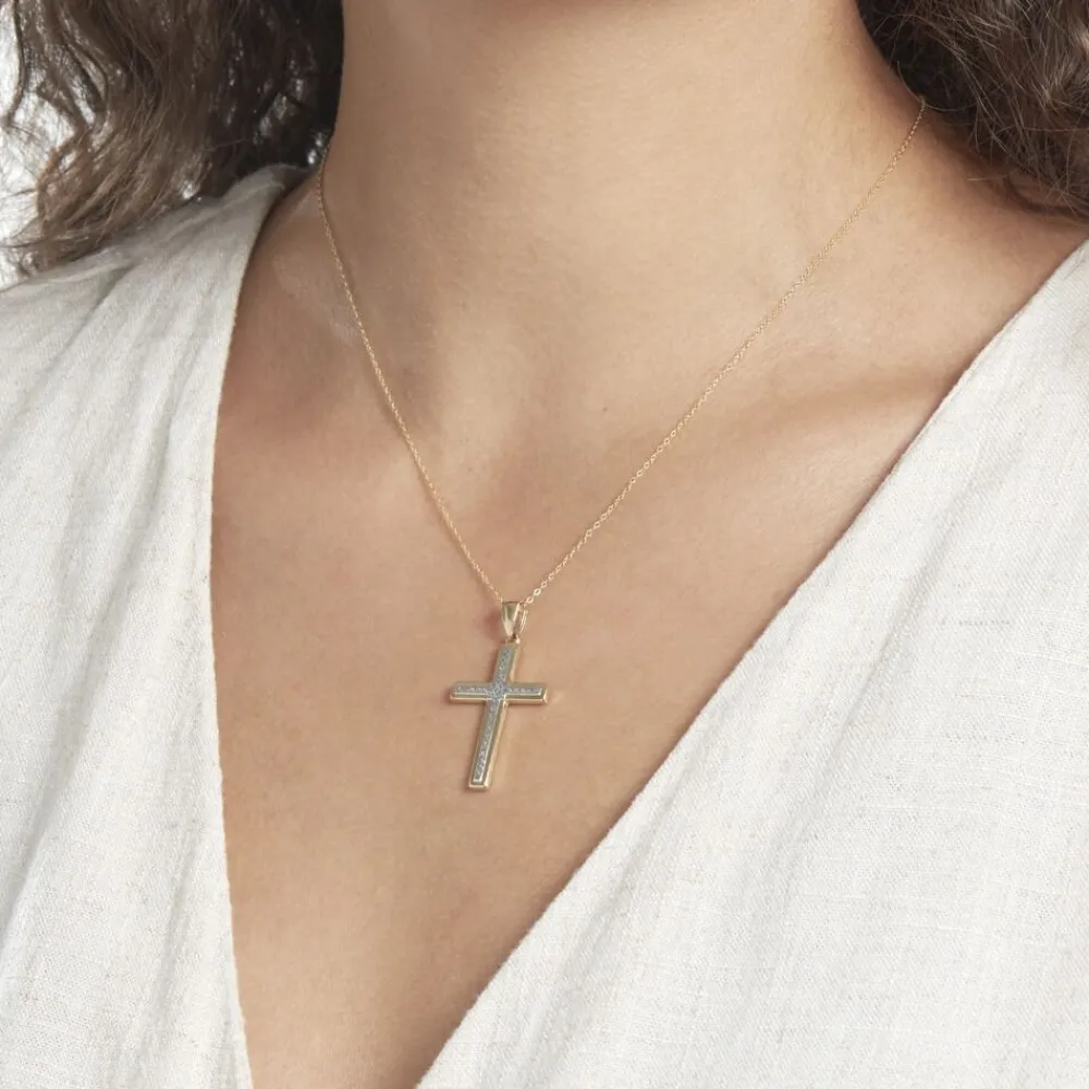 Pendentif Benny Croix Ciselee Or Bicolore|Marc Orian Outlet