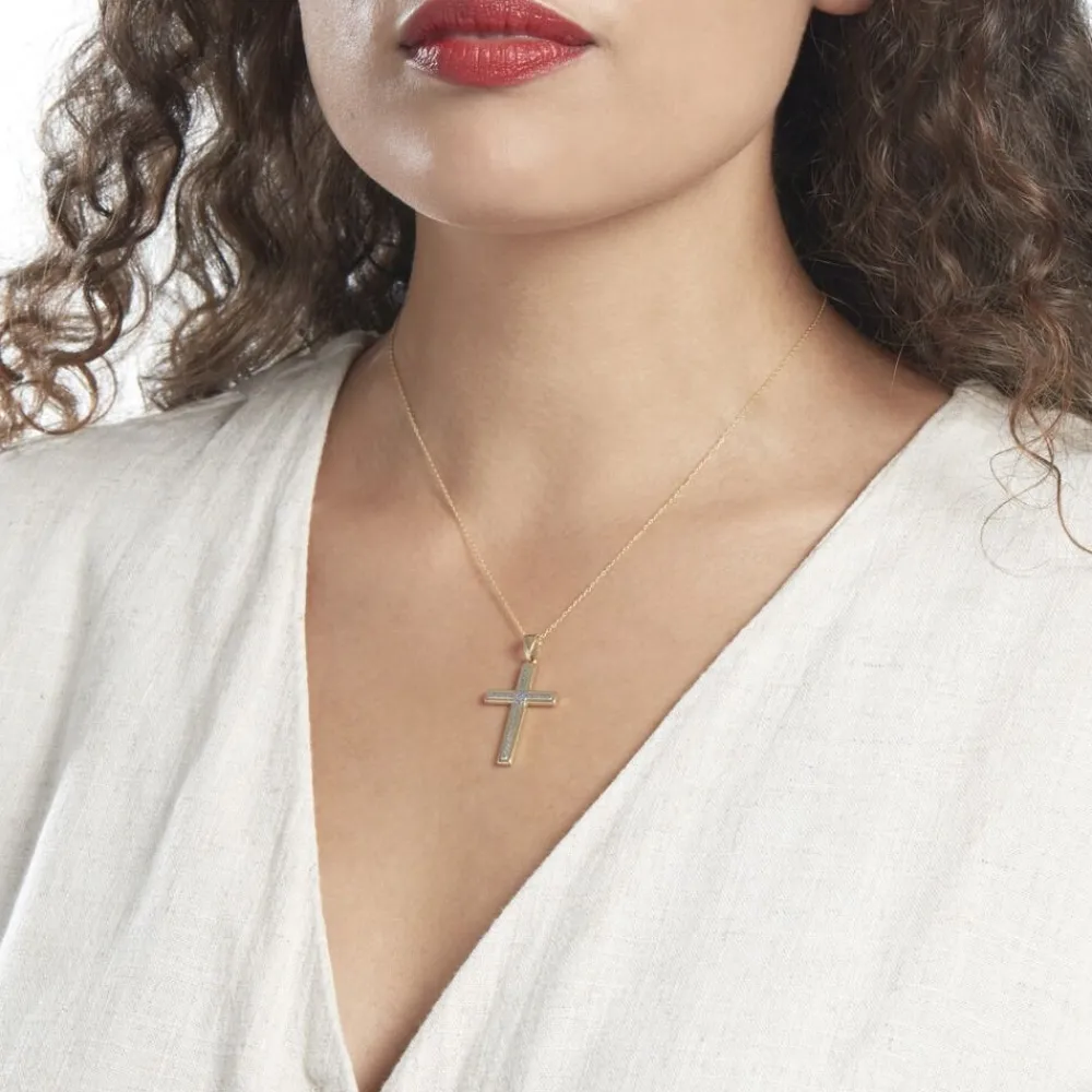 Pendentif Benny Croix Ciselee Or Bicolore|Marc Orian Outlet