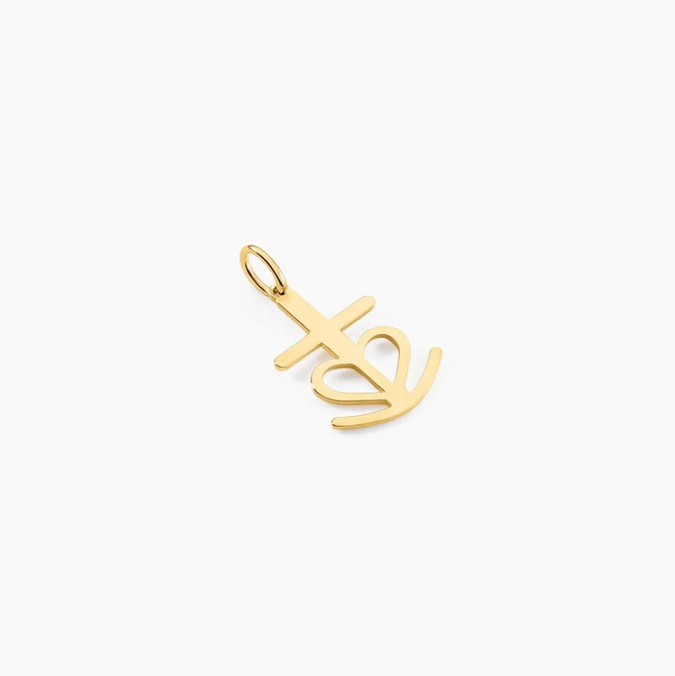 Pendentif Cobeia Croix De Camargue Or Jaune