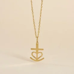 Pendentif Cobeia Croix De Camargue Or Jaune