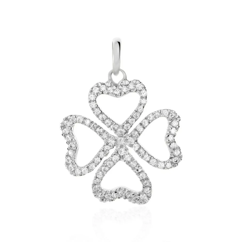 Pendentif Daiki Or Blanc Oxyde De Zirconium|Marc Orian Hot