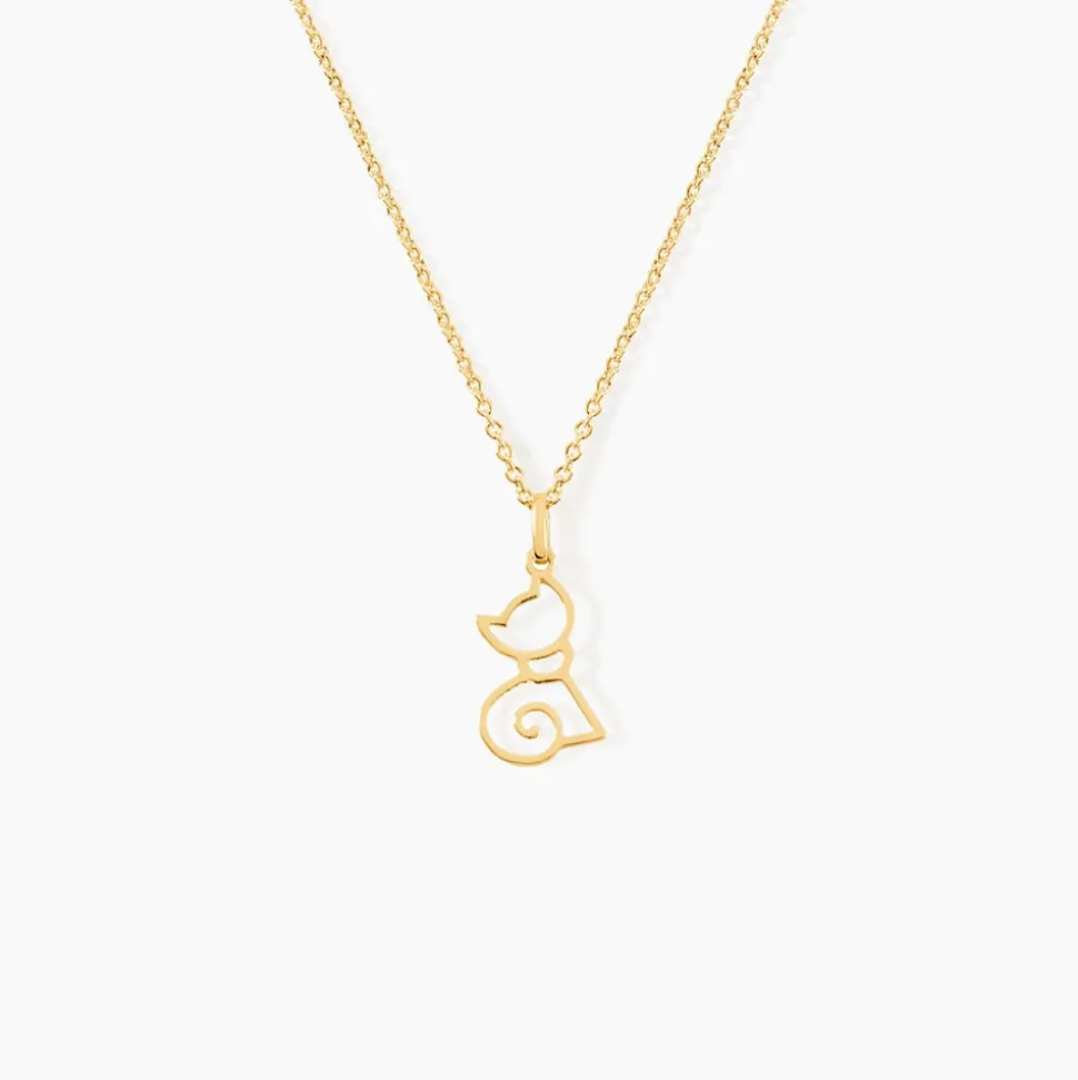 Pendentif Egee Chat Or Jaune