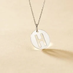 Pendentif Elio H Argent Blanc|Marc Orian New