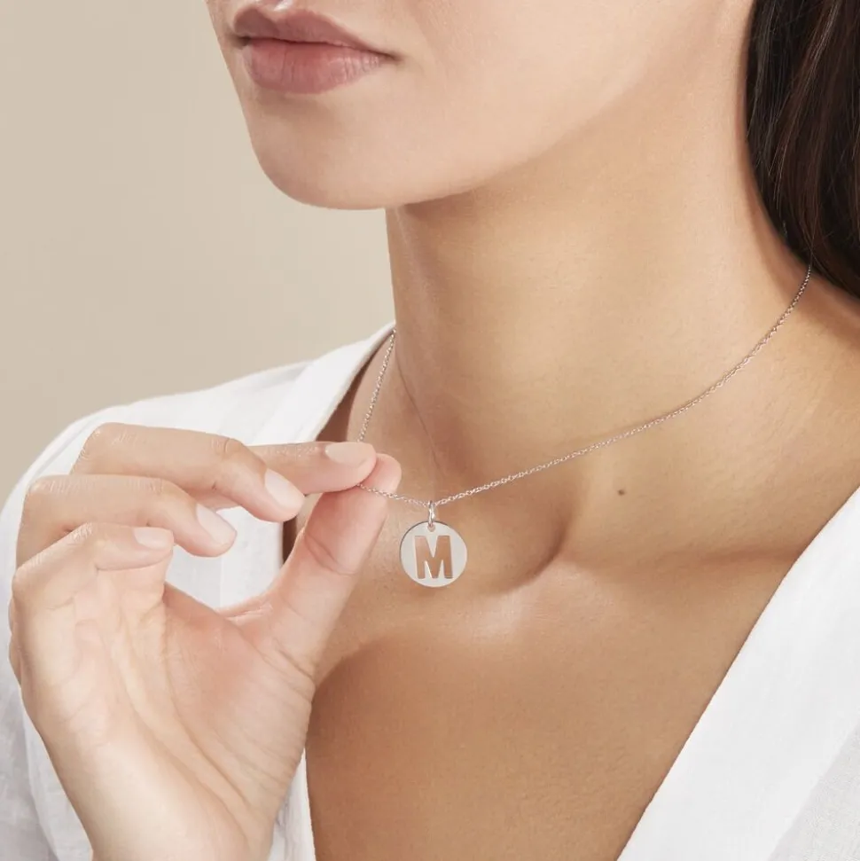 Pendentif Elio M Argent Blanc