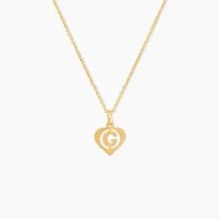 Pendentif Eudocie Coeur Lettre Or Jaune