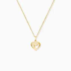Pendentif Eudocie Coeur Lettre Or Jaune