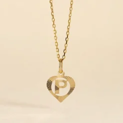 Pendentif Eudocie Coeur Lettre Or Jaune